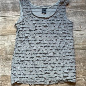 Size L Gray Ruffled Sparkly Tank